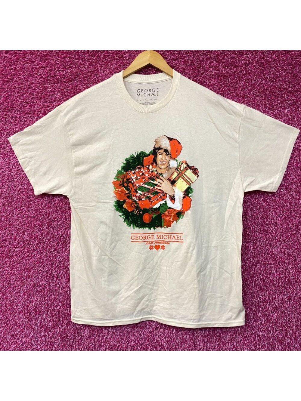 George Michael Last Christmas Portrait T-Shirt XL